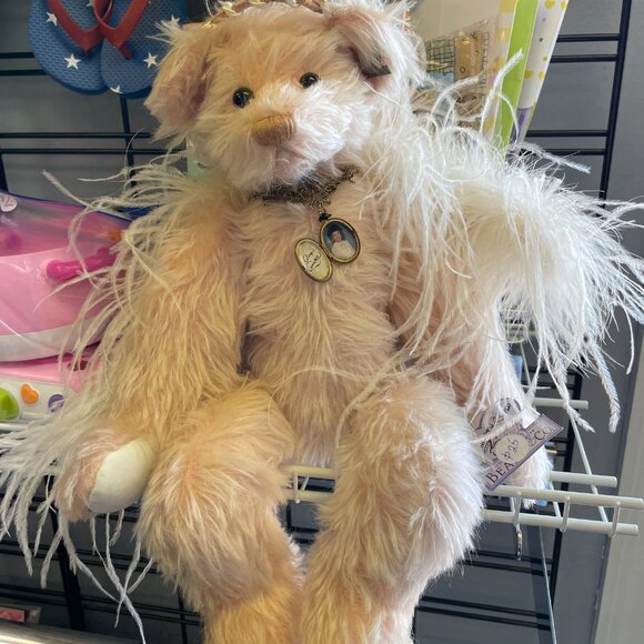 Annette Funicello "Faith " Mohair Angel Teddy Bear Locket W/ Annette's Photo - Picture 5 of 5